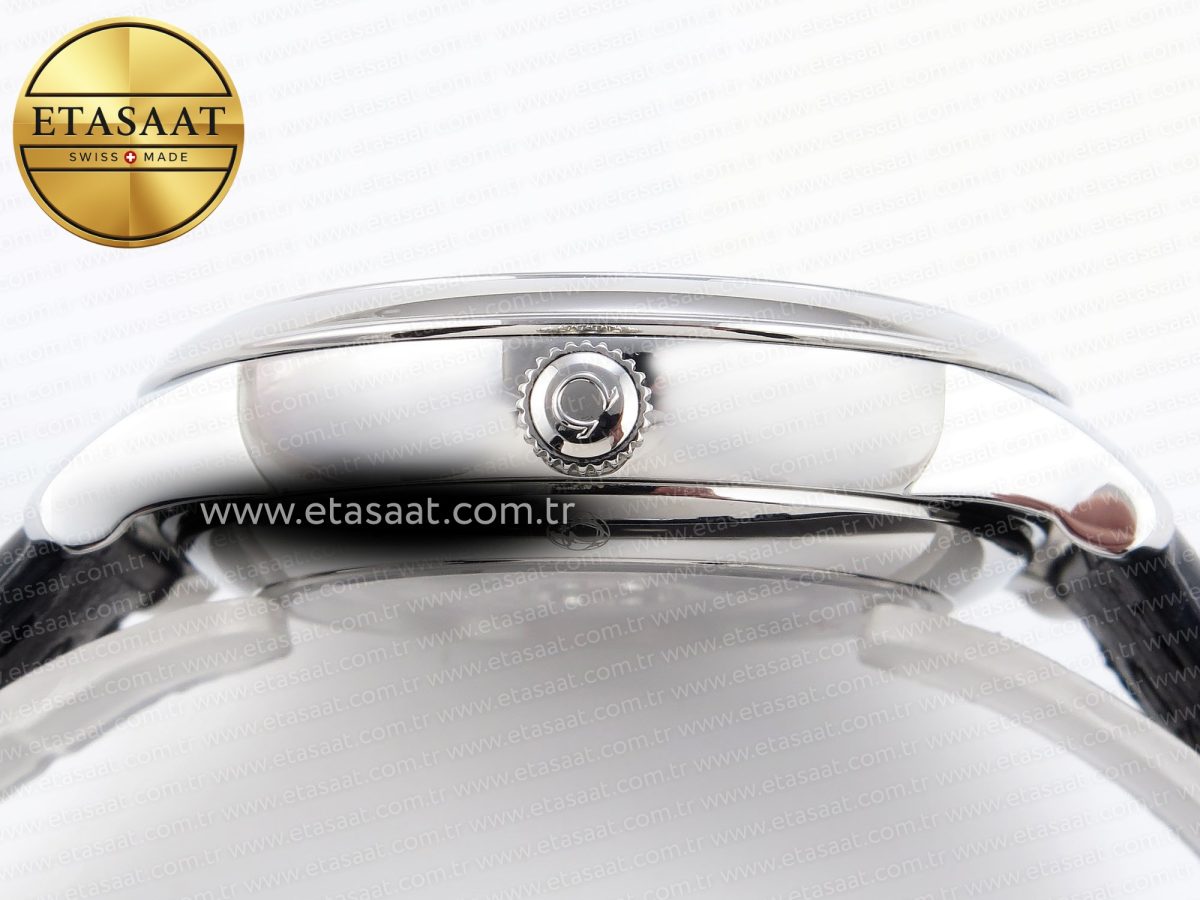De Ville Date SS MKF 1:1 Best Edition Black Dial Roman Marker on Black Leather Strap A8800 - Görsel 14