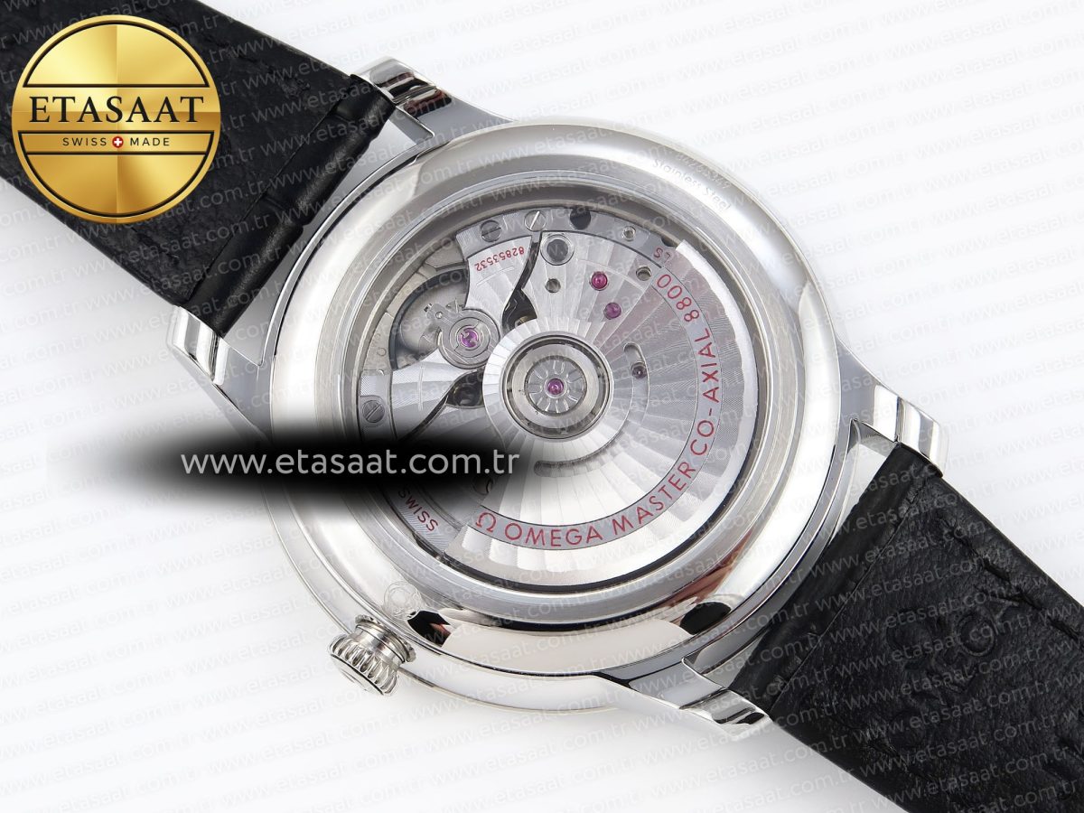 De Ville Date SS MKF 1:1 Best Edition Black Dial Roman Marker on Black Leather Strap A8800 - Görsel 16