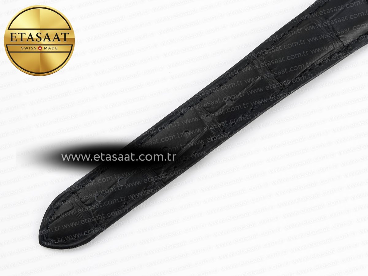 De Ville Date SS MKF 1:1 Best Edition Black Dial Roman Marker on Black Leather Strap A8800 - Görsel 24