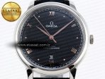 De Ville Date SS MKF 1:1 Best Edition Black Dial Roman Marker on Black Leather Strap A8800 - Görsel 4