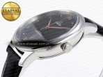 De Ville Date SS MKF 1:1 Best Edition Black Dial Roman Marker on Black Leather Strap A8800 - Görsel 8