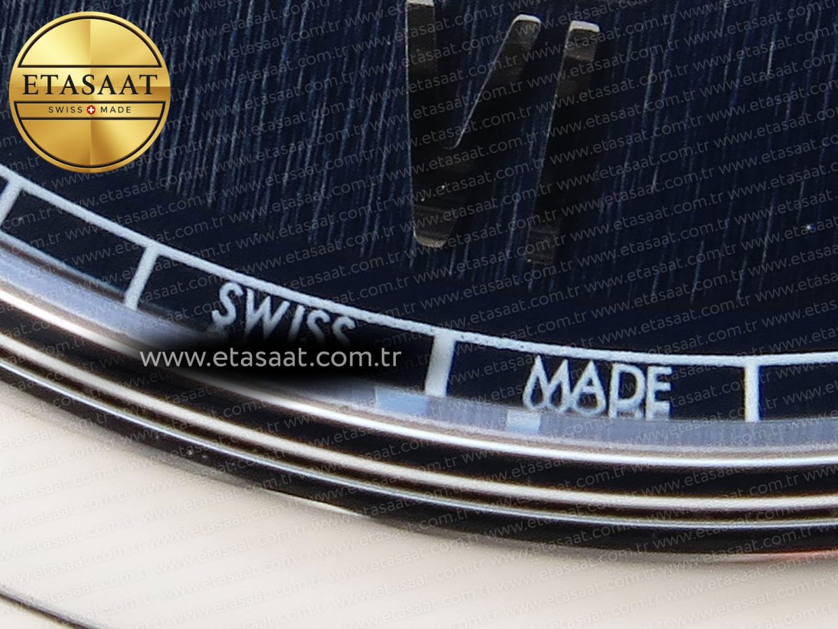 De Ville Date SS MKF 1:1 Best Edition Blue Dial Roman Marker on Black Leather Strap A8800 - Görsel 12