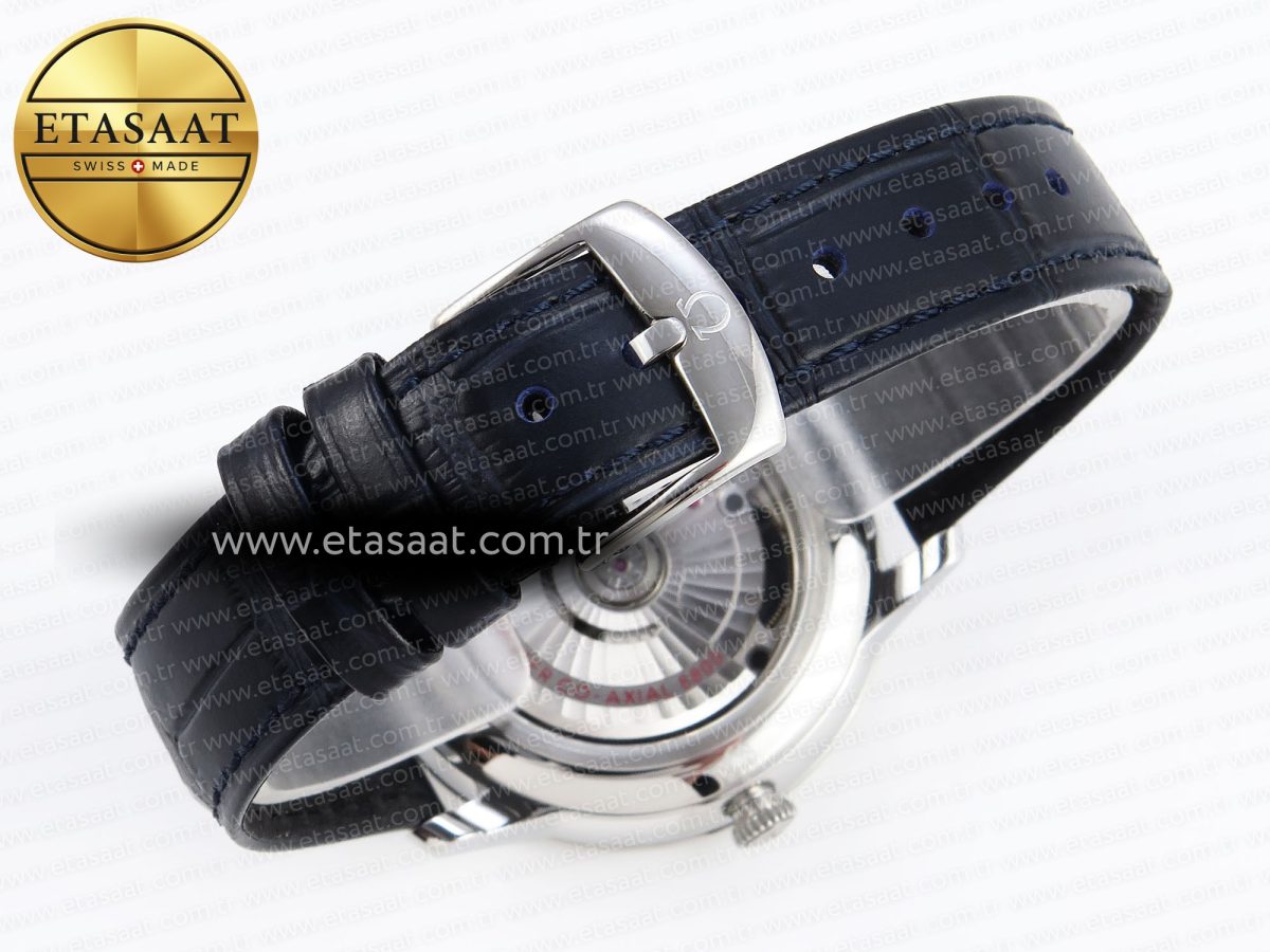 De Ville Date SS MKF 1:1 Best Edition Blue Dial Roman Marker on Black Leather Strap A8800 - Görsel 15