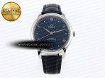 De Ville Date SS MKF 1:1 Best Edition Blue Dial Roman Marker on Black Leather Strap A8800 - Görsel 3