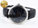 De Ville Date SS MKF 1:1 Best Edition Blue Dial Roman Marker on Black Leather Strap A8800 - Görsel 6
