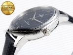 De Ville Date SS MKF 1:1 Best Edition Blue Dial Roman Marker on Black Leather Strap A8800 - Görsel 8