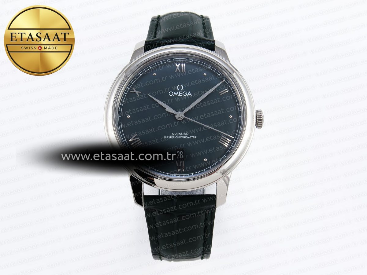 De Ville Date SS MKF 1:1 Best Edition Dark Gray Dial Roman Marker on Black Leather Strap A8800 - Görsel 3