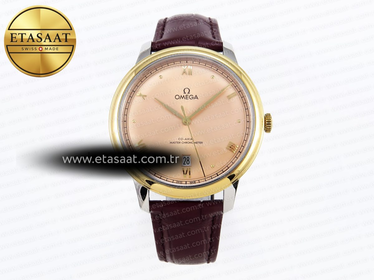De Ville Date YG MKF 1:1 Best Edition Brown Dial Roman Marker on Brown Leather Strap A8800 - Görsel 3