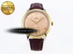 De Ville Date YG MKF 1:1 Best Edition Brown Dial Roman Marker on Brown Leather Strap A8800 - Görsel 3