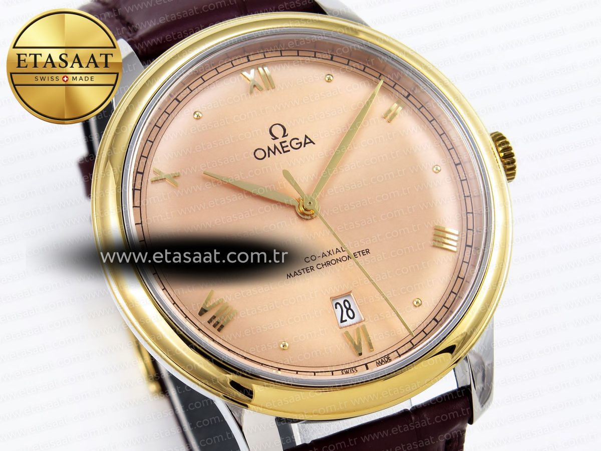 De Ville Date YG MKF 1:1 Best Edition Brown Dial Roman Marker on Brown Leather Strap A8800 - Görsel 5