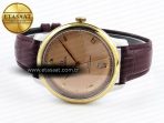 De Ville Date YG MKF 1:1 Best Edition Brown Dial Roman Marker on Brown Leather Strap A8800 - Görsel 6