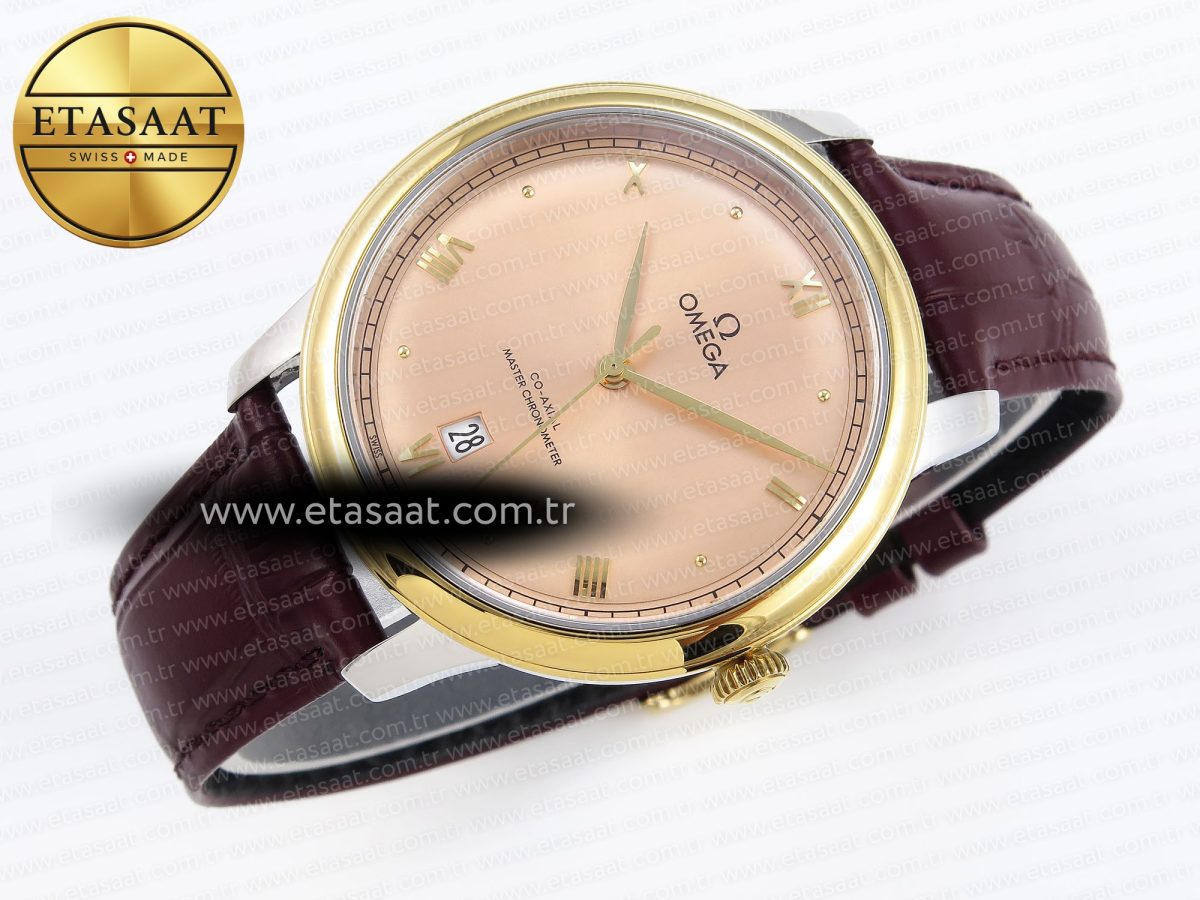 De Ville Date YG MKF 1:1 Best Edition Brown Dial Roman Marker on Brown Leather Strap A8800 - Görsel 7