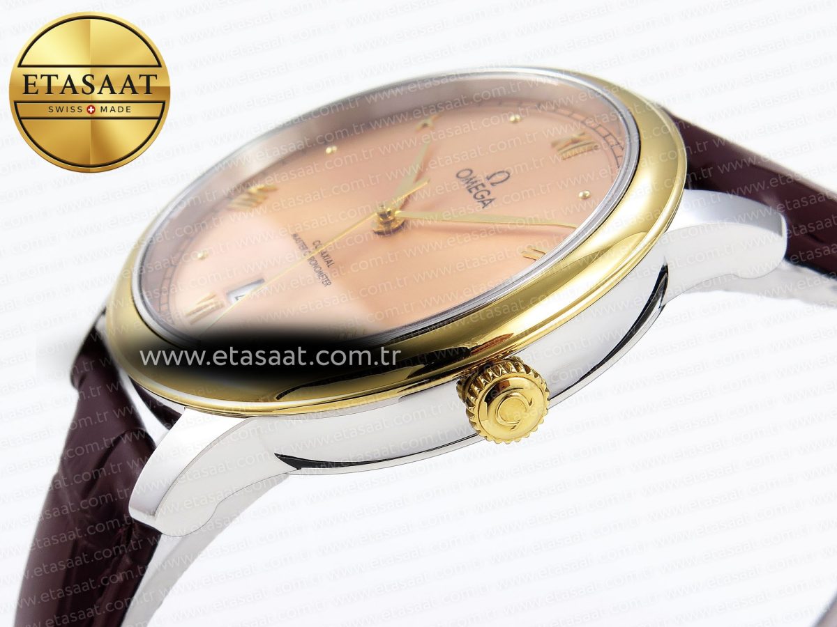 De Ville Date YG MKF 1:1 Best Edition Brown Dial Roman Marker on Brown Leather Strap A8800 - Görsel 8