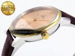 De Ville Date YG MKF 1:1 Best Edition Brown Dial Roman Marker on Brown Leather Strap A8800 - Görsel 8