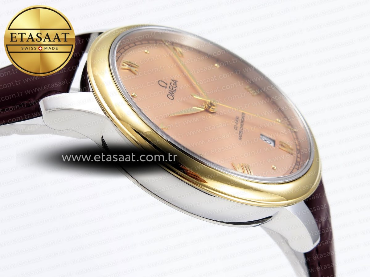 De Ville Date YG MKF 1:1 Best Edition Brown Dial Roman Marker on Brown Leather Strap A8800 - Görsel 9