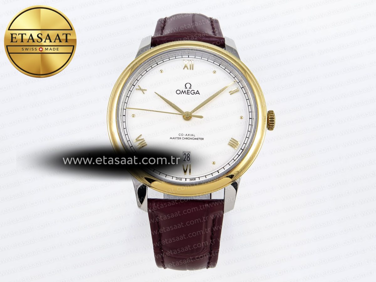 De Ville Date YG MKF 1:1 Best Edition White Dial Roman Marker on Brown Leather Strap A8800 - Görsel 3