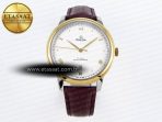 De Ville Date YG MKF 1:1 Best Edition White Dial Roman Marker on Brown Leather Strap A8800 - Görsel 3