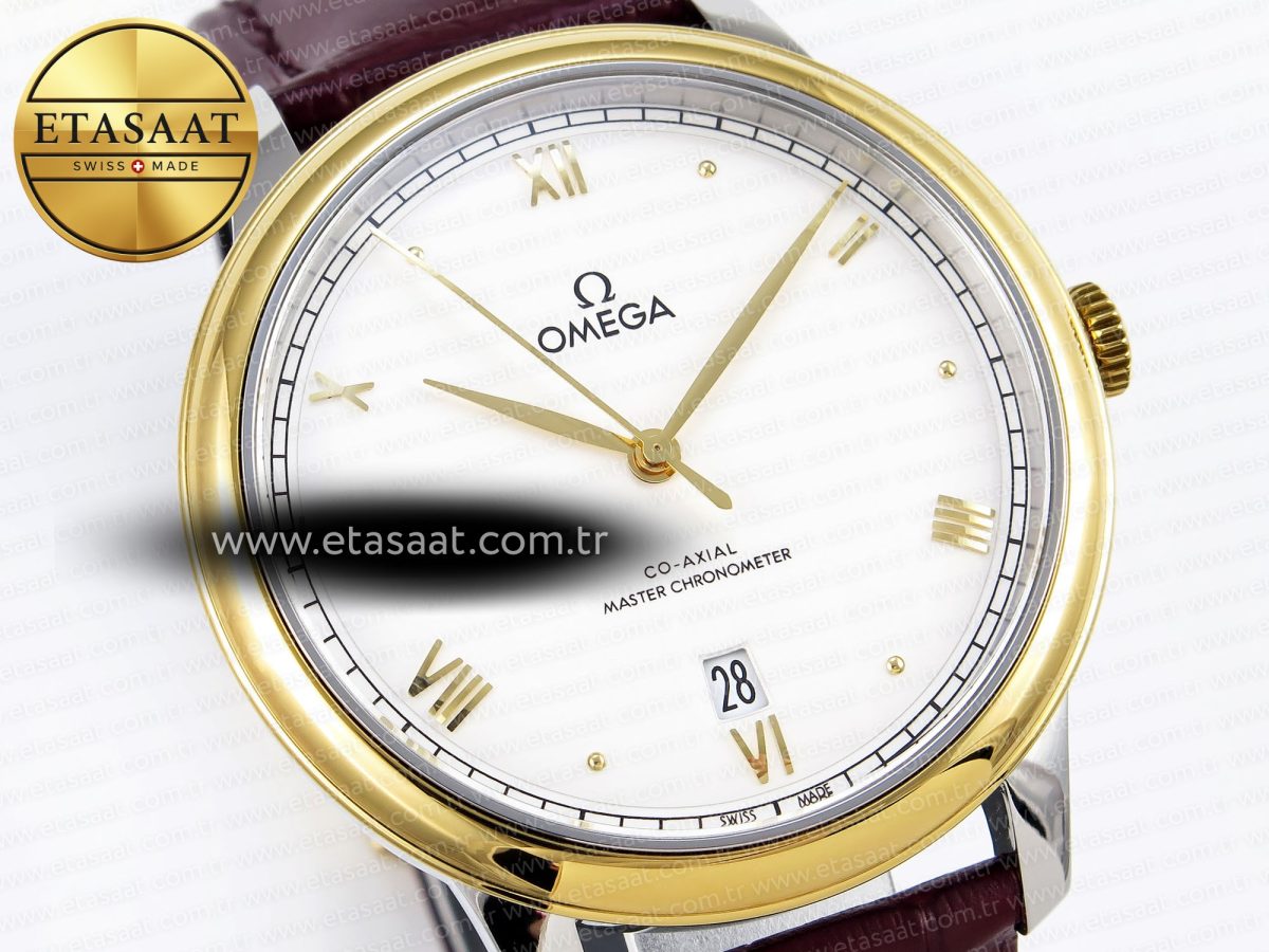 De Ville Date YG MKF 1:1 Best Edition White Dial Roman Marker on Brown Leather Strap A8800 - Görsel 5
