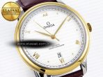 De Ville Date YG MKF 1:1 Best Edition White Dial Roman Marker on Brown Leather Strap A8800 - Görsel 5