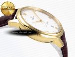 De Ville Date YG MKF 1:1 Best Edition White Textured Dial Roman Marker on Brown Leather Strap A8800 - Görsel 9