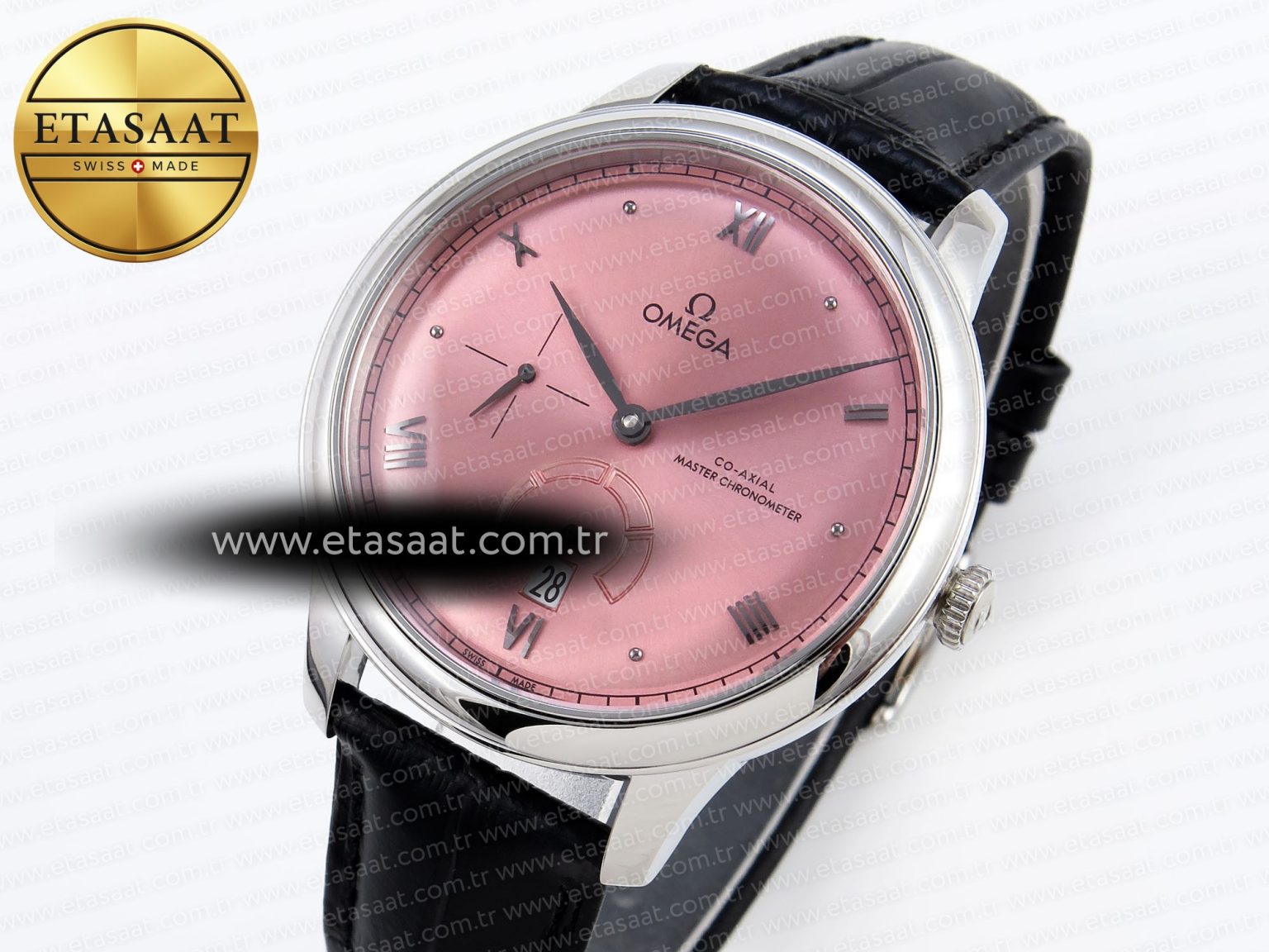 De Ville Power Reserve SS MKF 1:1 Best Edition Pink Dial on Black Leather Strap - Görsel 2