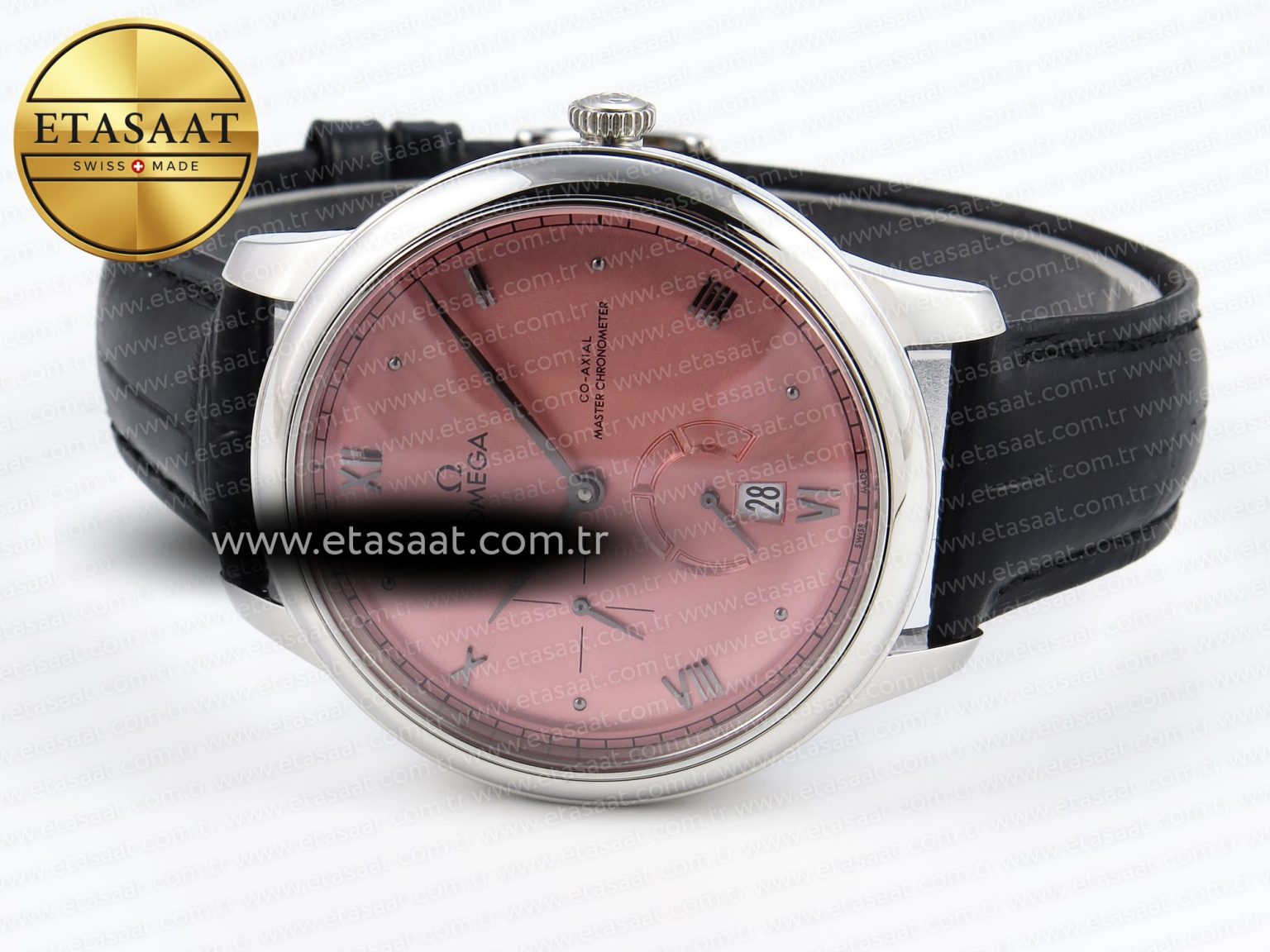 De Ville Power Reserve SS MKF 1:1 Best Edition Pink Dial on Black Leather Strap - Görsel 6