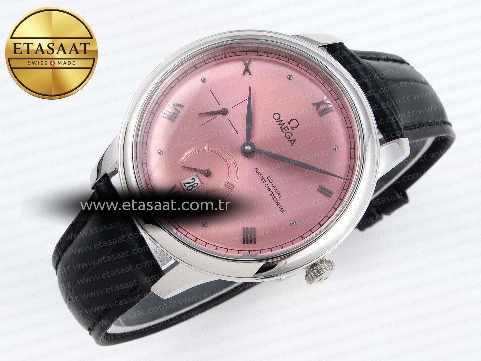 De Ville Power Reserve SS MKF 1:1 Best Edition Pink Dial on Black Leather Strap - Görsel 7
