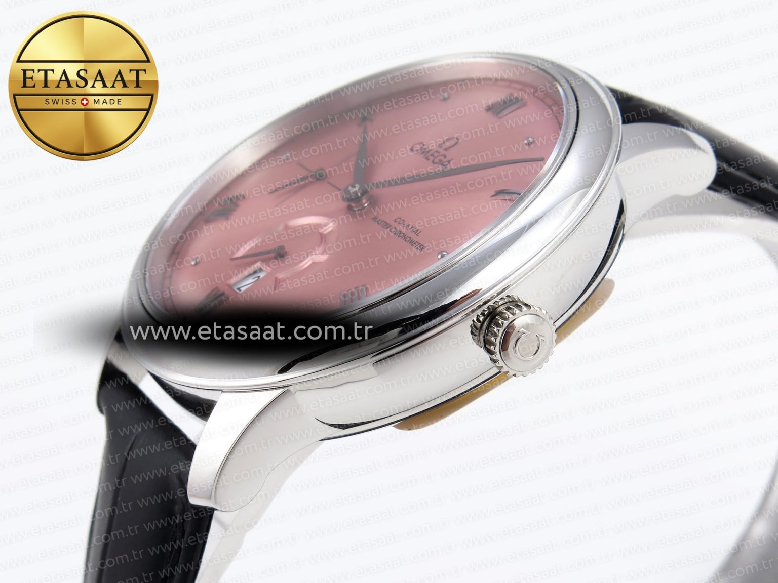 De Ville Power Reserve SS MKF 1:1 Best Edition Pink Dial on Black Leather Strap - Görsel 8