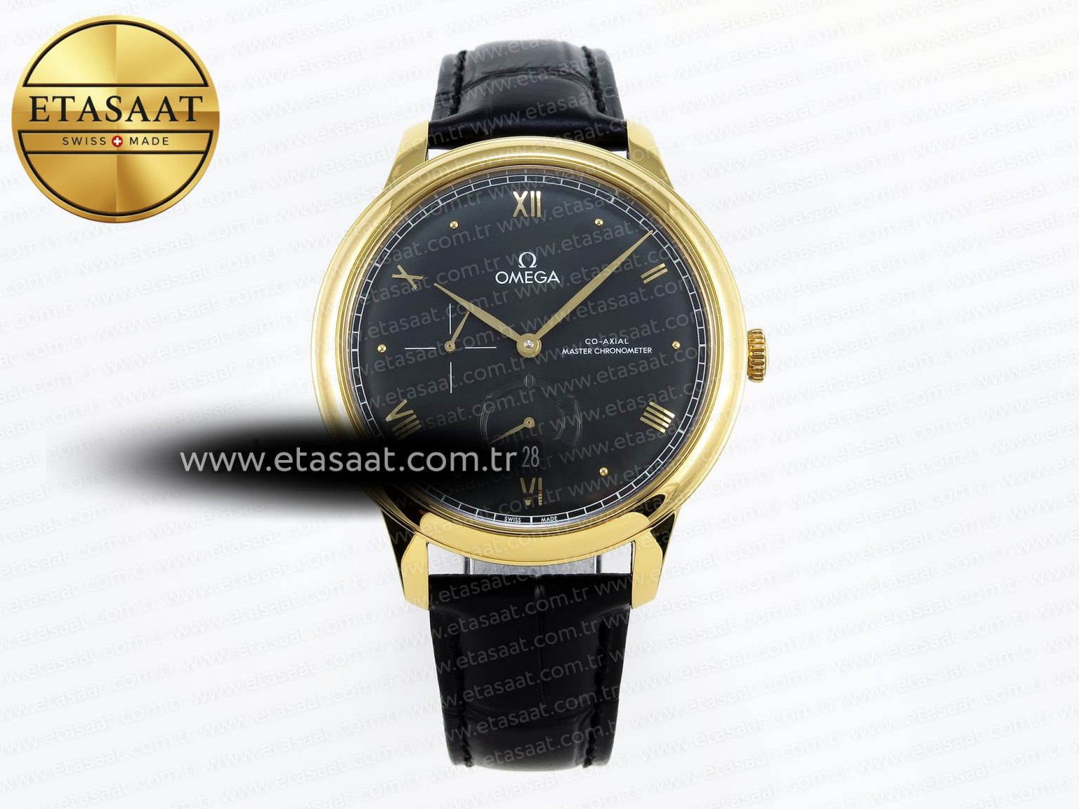 De Ville Power Reserve YG MKF 1:1 Best Edition Black Dial on Black Leather Strap A8810 - Görsel 3