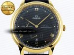 De Ville Power Reserve YG MKF 1:1 Best Edition Black Dial on Black Leather Strap A8810 - Görsel 4
