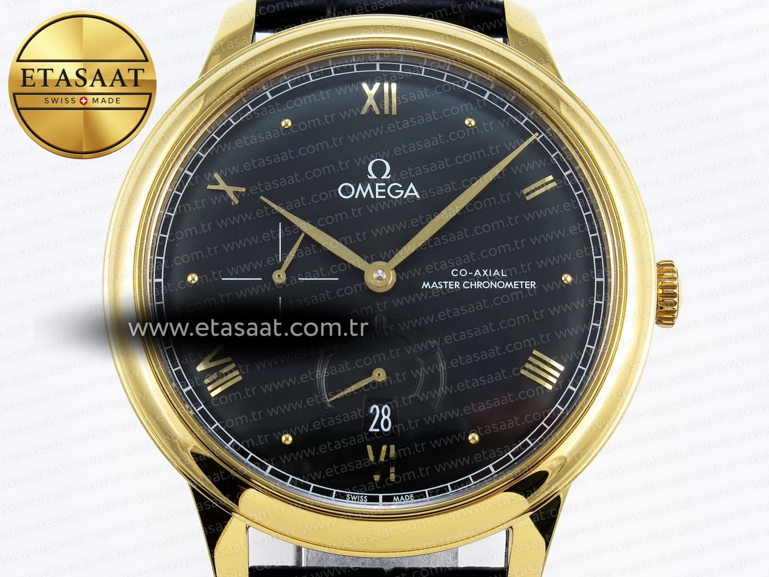 De Ville Power Reserve YG MKF 1:1 Best Edition Black Dial on Black Leather Strap A8810 - Görsel 4