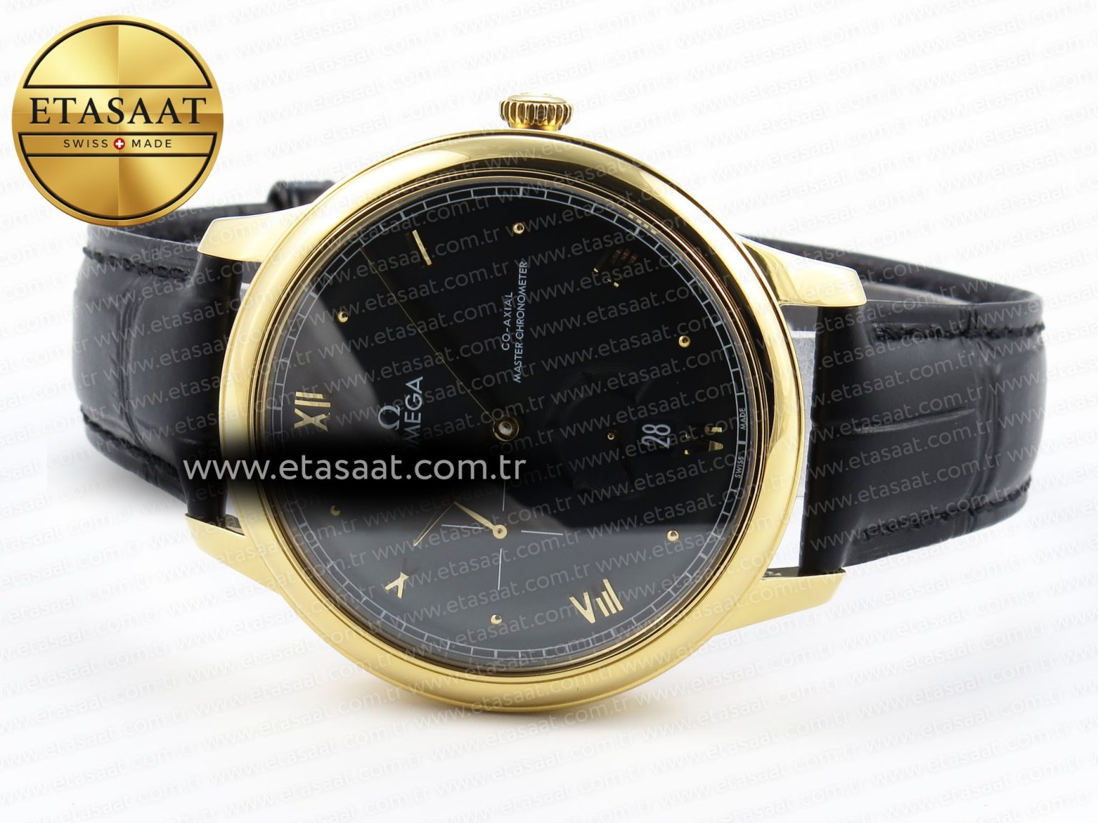De Ville Power Reserve YG MKF 1:1 Best Edition Black Dial on Black Leather Strap A8810 - Görsel 7