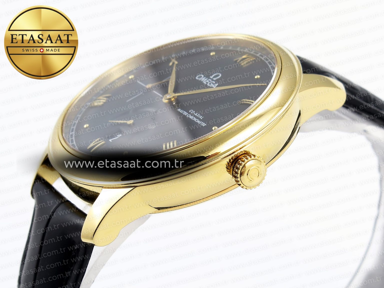 De Ville Power Reserve YG MKF 1:1 Best Edition Black Dial on Black Leather Strap A8810 - Görsel 8