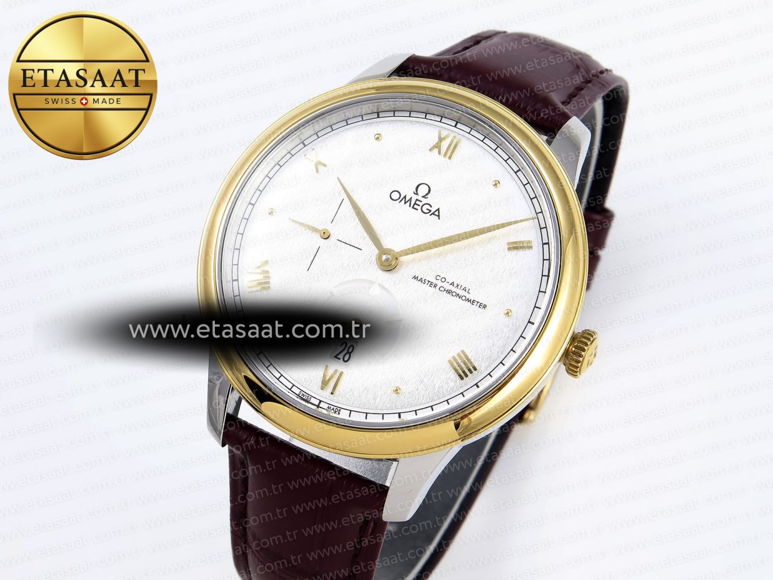 De Ville Power Reserve YG MKF 1:1 Best Edition White Dial on Brown Leather Strap A8810 - Görsel 2