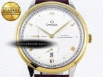 De Ville Power Reserve YG MKF 1:1 Best Edition White Dial on Brown Leather Strap A8810 - Görsel 4