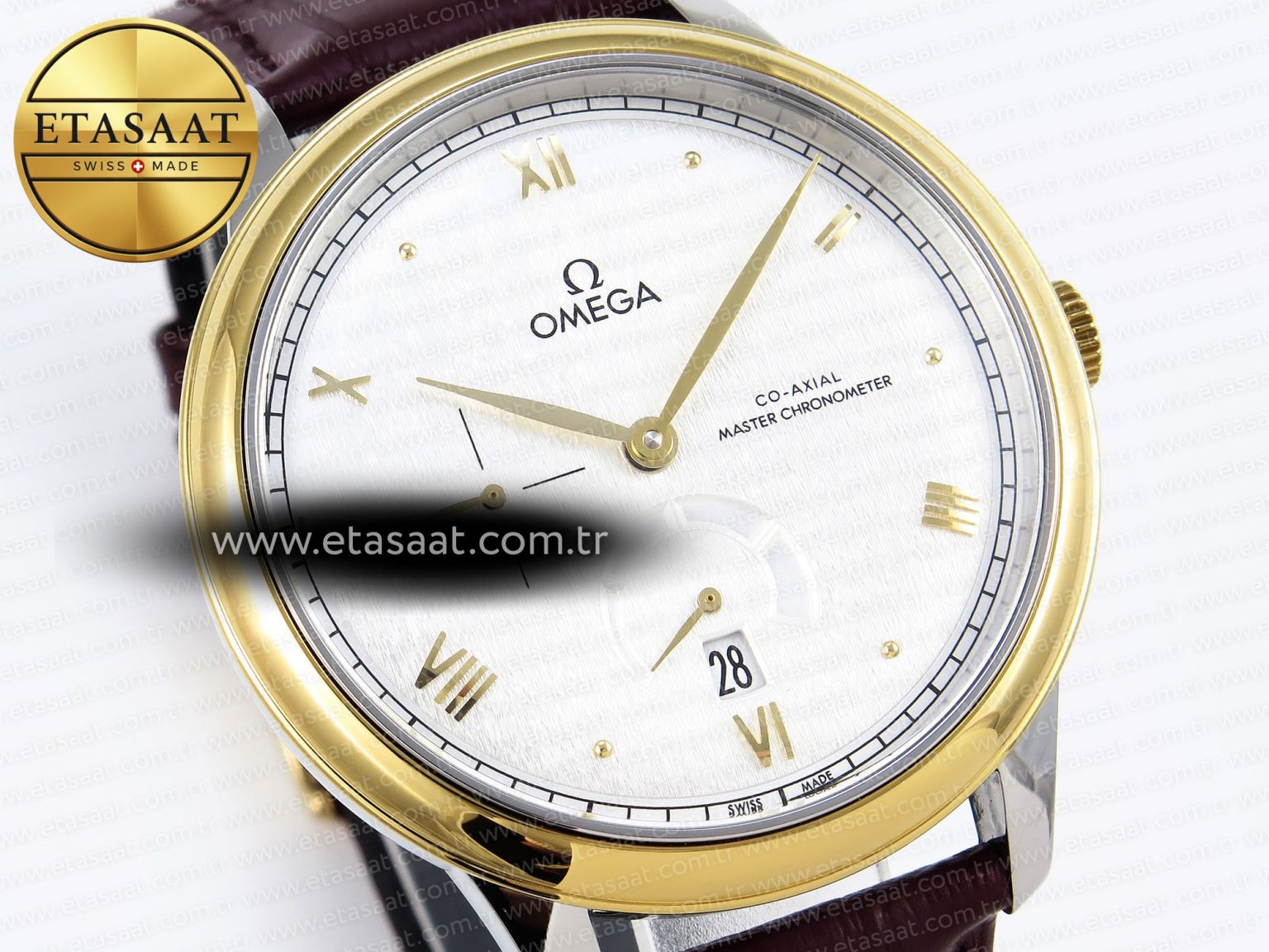 De Ville Power Reserve YG MKF 1:1 Best Edition White Dial on Brown Leather Strap A8810 - Görsel 5