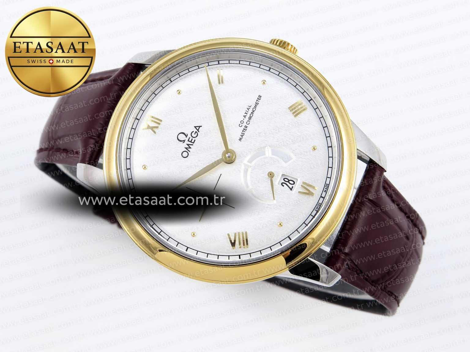 De Ville Power Reserve YG MKF 1:1 Best Edition White Dial on Brown Leather Strap A8810 - Görsel 7