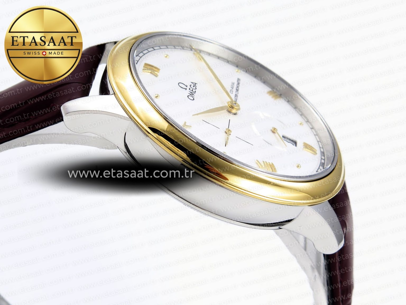 De Ville Power Reserve YG MKF 1:1 Best Edition White Dial on Brown Leather Strap A8810 - Görsel 9