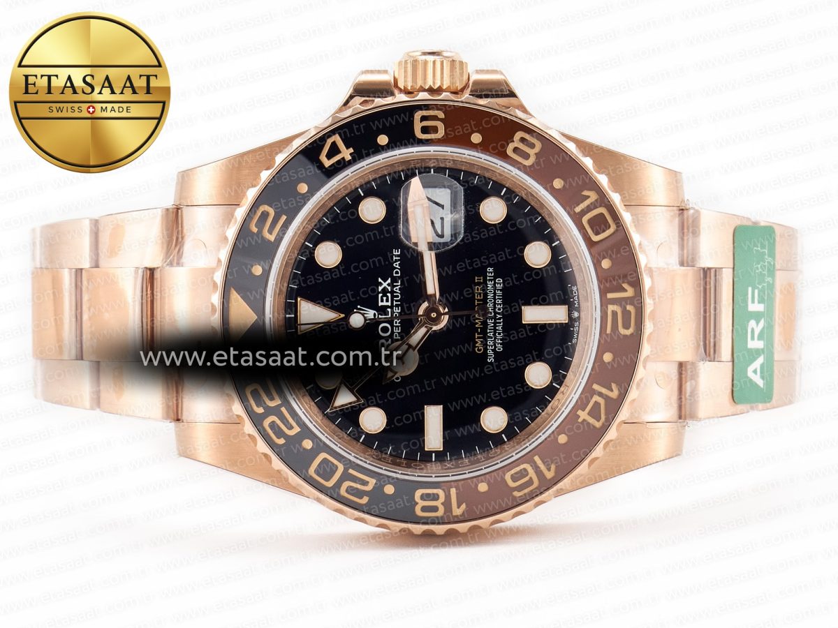 GMT-Master II 126715 CHNR ARF 1:1 Best Edition Black Dial on RG Bracelet SH3285 CHS - Görsel 9