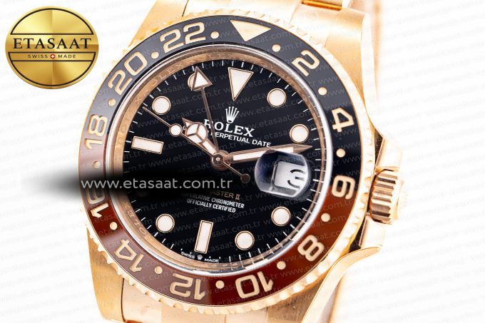 GMT-Master II 126715 CHNR Black/Brown Ceramic Clean Factory 1:1 Best Edition on RG Bracelet DD3285 - Görsel 4