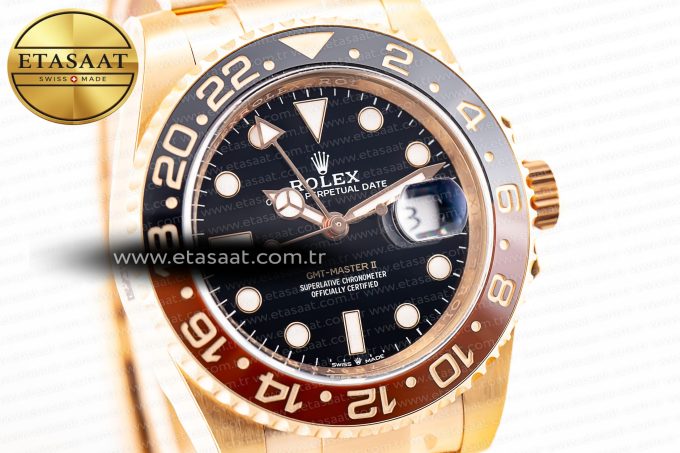 GMT-Master II 126715 CHNR Black/Brown Ceramic Clean Factory 1:1 Best Edition on RG Bracelet DD3285 - Görsel 6