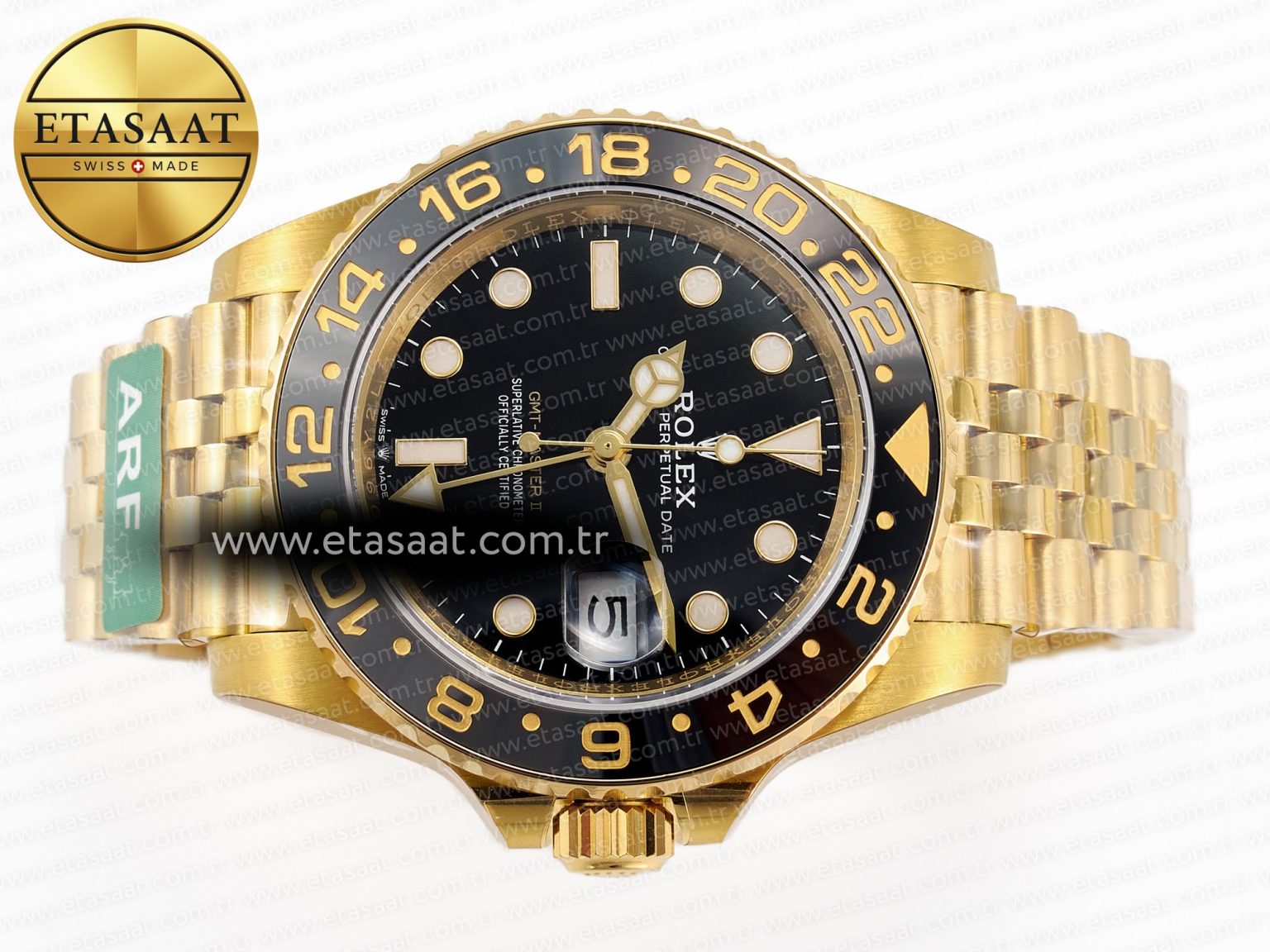GMT-Master II 126718 GRNR ARF 1:1 Best Edition Black Dial on YG Jubilee Bracelet SH3285 CHS - Görsel 8