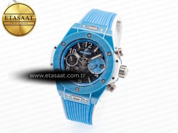 Hublot Big Bang Unico Blue/White Ceramic BBF 1:1 Best Edition Skeleton Dial on Blue/White Rubber Strap A1280