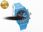 Hublot Big Bang Unico Blue/White Ceramic BBF 1:1 Best Edition Skeleton Dial on Blue/White Rubber Strap A1280 - Görsel 4