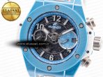Hublot Big Bang Unico Blue/White Ceramic BBF 1:1 Best Edition Skeleton Dial on Blue/White Rubber Strap A1280 - Görsel 6