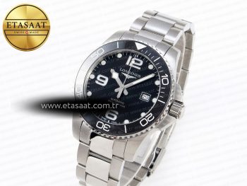 HYDROCONQUEST 43MM SS BLACK CERAMIC BEZEL XF 1:1 BEST EDITION BLACK DIAL ON SS BRACELET L888