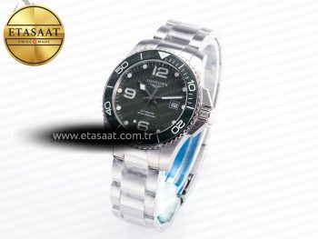 Hydroconquest 43mm SS Black Ceramic Bezel XF 1:1 Best Edition Dark Green Dial on SS Bracelet L888