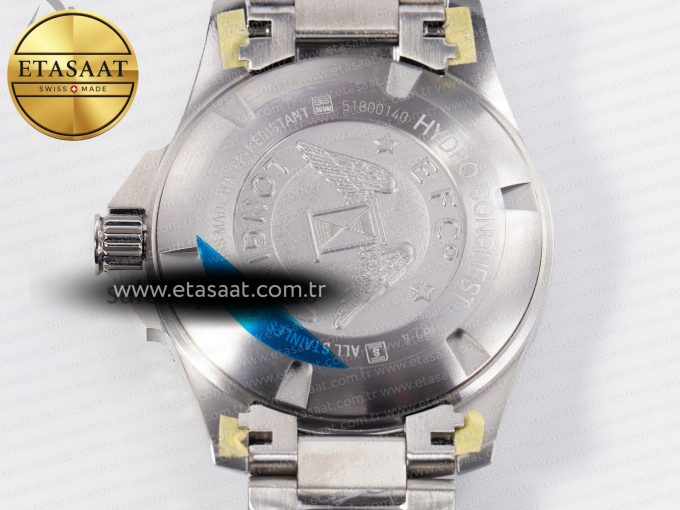 Hydroconquest 43mm SS Black Ceramic Bezel XF 1:1 Best Edition Dark Green Dial on SS Bracelet L888 - Görsel 16