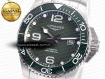 Hydroconquest 43mm SS Black Ceramic Bezel XF 1:1 Best Edition Dark Green Dial on SS Bracelet L888 - Görsel 6