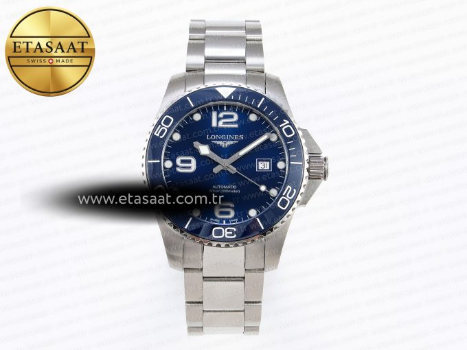 HYDROCONQUEST 43MM SS BLUE CERAMIC BEZEL XF 1:1 BEST EDITION BLUE DIAL ON SS BRACELET L888 - Görsel 3
